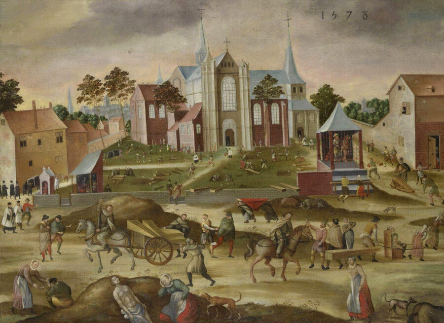Die Pest in Löwen - Gemälde 1578