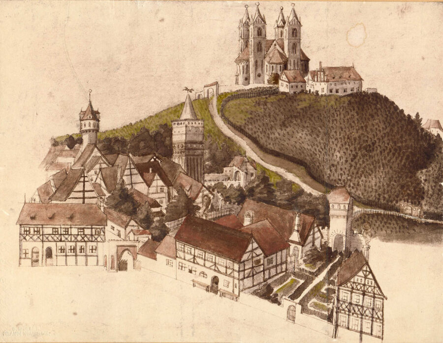 Altstadt und Marienberg Brandenburg aus Chronik des Zacharias Garcaeus