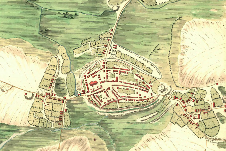 Stadtplan Grimmen 1760