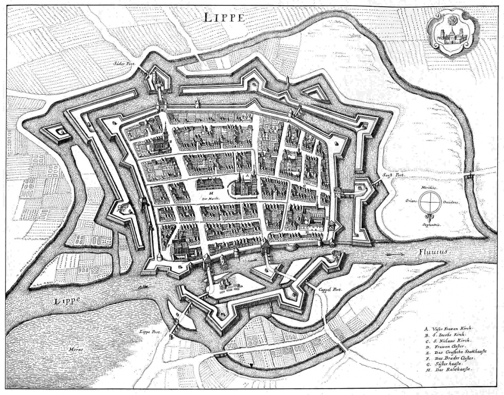 Planansicht von Lippstadt 1647