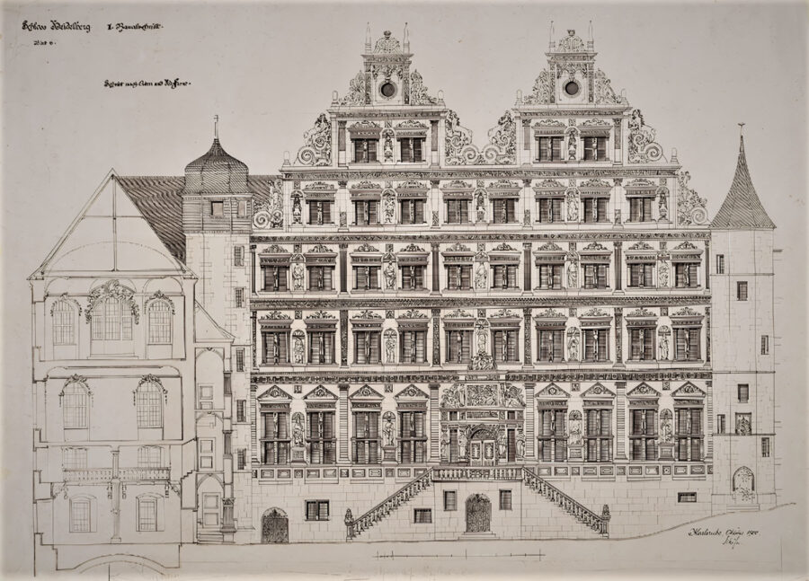 Ottheinrichsbau Heidelberger Schloss - Entwurf Carl Schäfer