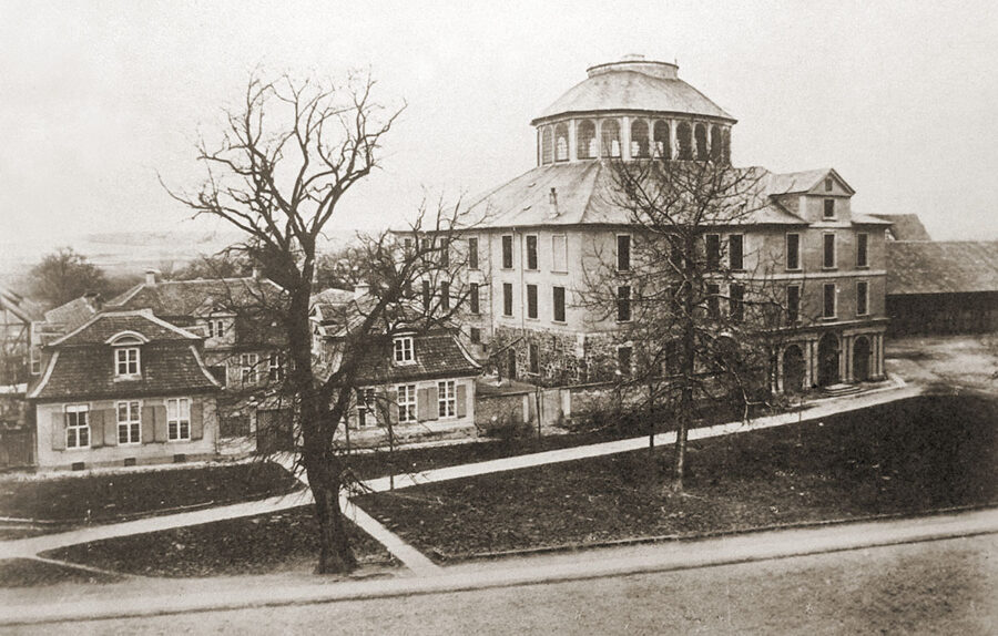 Wolfenbüttel - Bibliotheksrotunde und Lessinghaus - vor 1887